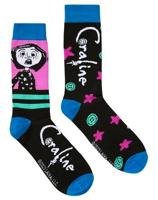 Coraline Neon Crew Socks - 2 Pair