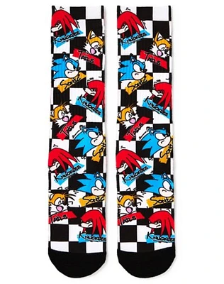 Sonic and Friends Checkered Crew Socks - Sonic the Hedgehog