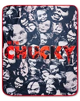 Chucky Face Pattern Fleece Blanket