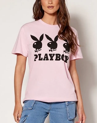 Playboy 3 Bunny Rhinestone T Shirt