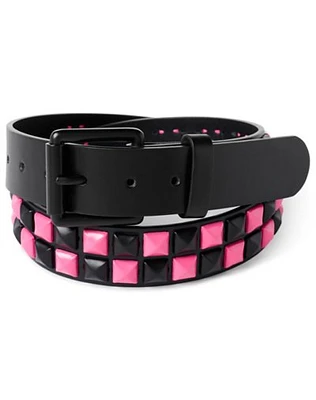 Black and Pink Studded Belt
