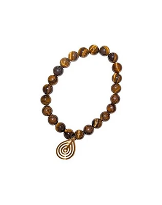 Semi-Precious Tiger's Eye Teardrop Bracelet