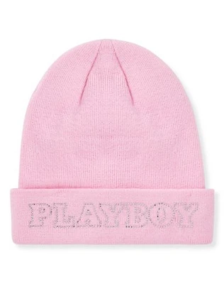 Pink Playboy Logo Beanie Hat