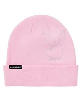 Pink Playboy Bunny Head Cuff Beanie Hat