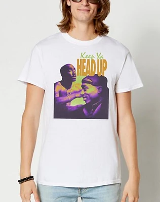 White Tupac Keep Ya Head Up T Shirt