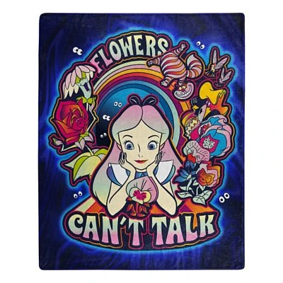Flowers Can't Talk Fleece Blanket - Alice in Wonderland