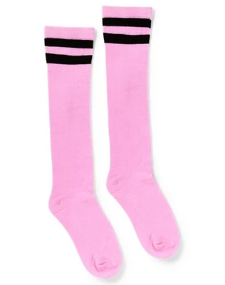 Pink and Black Knee High Socks