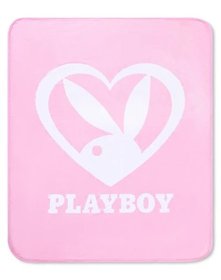 Playboy Bunny Heart Fleece Blanket