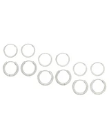 Multi-Pack Silvertone Hoop Earrings - 6 Pair