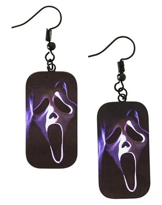 Ghost Face  Metal Card Dangle Earrings