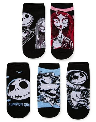 Jack Skellington and Sally No Show Socks 5 Pack - The Nightmare Before