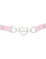 Pink and Silver Playboy Heart Choker Necklace