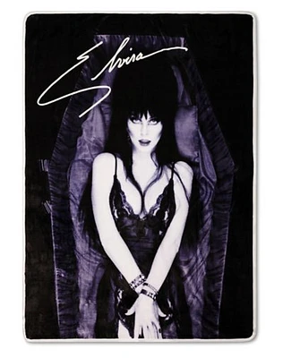 Elvira Purple Coffin Fleece Blanket