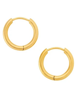 Goldtone Titanium Hoop Earrings