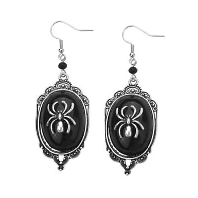 Spider Cameo Dangle Earrings