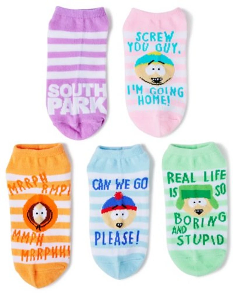 Multi-Pack Pastel South Park No Show Socks - 5 Pack