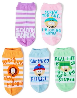 Multi-Pack Pastel South Park No Show Socks - 5 Pack