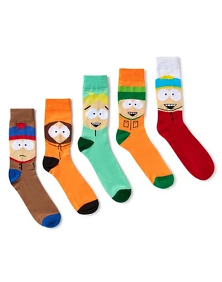 South Park Character Faces Crew Socks - 5 Pack