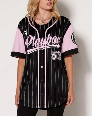 Black and Pink Playboy Striped Jersey