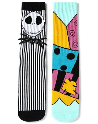 Multi-Pack Jack Skellington and Sally Crew Socks 2 Pack - The Nightmar