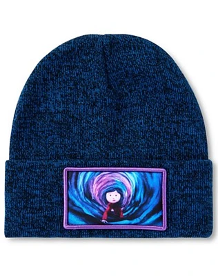Coraline Swirl Patch Cuff Beanie Hat