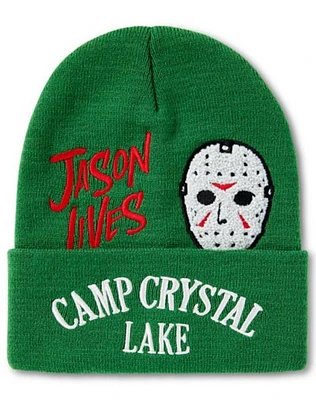 Jason Voorhees Mask Camp Crystal Lake Cuff Beanie Hat - Friday the 13t