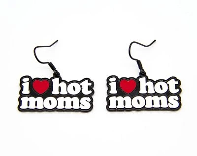 I Heart Hot Moms Dangle Earrings - Danny Duncan