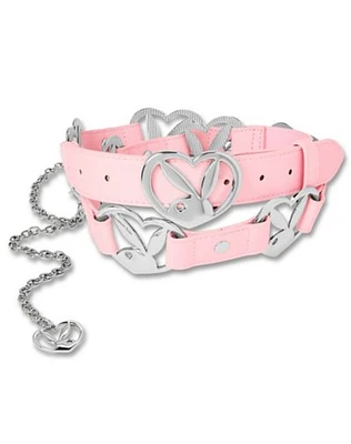 Pink Playboy Heart Chain Belt