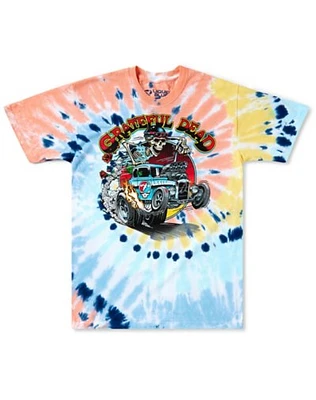 Grateful Dead Skeleton Hot Rod Tie Dye T Shirt