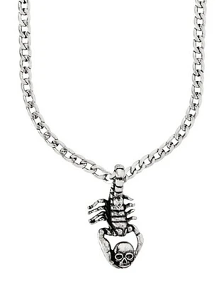 Scorpion Holding Skull Pendant Necklace