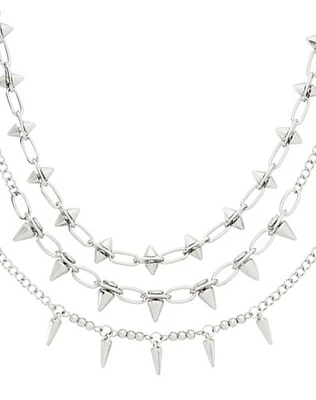 Multi-Pack Spiked Chain Choker Necklaces - 3 Pack