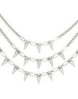 Layered Spike Chain Choker Necklace