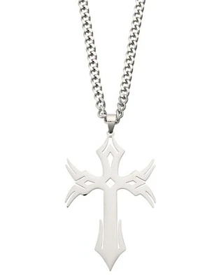 Silverplated Large Cross Pendant Necklace