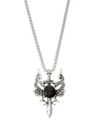 Silverplated Dragon Dagger Necklace