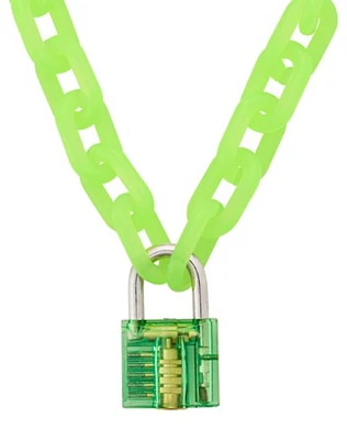 Green Lock and Key Choker Necklace