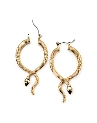 Goldtone Snake Dangle Earrings
