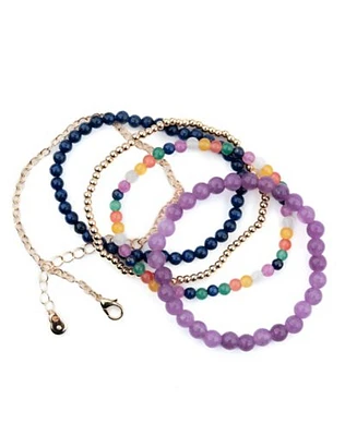 Multi-Pack Multicolor Beaded Bracelets - 5 Pack