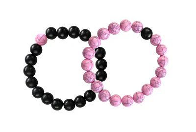 Pink and Black Long Distance Bracelets