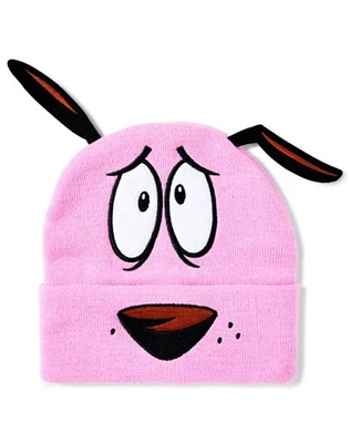 Pink Courage the Cowardly Dog Cuff Beanie Hat