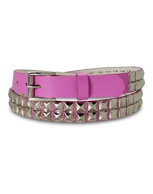 Pink Silvertone Studded Belt
