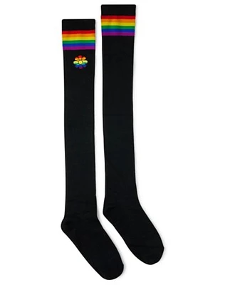 Black Rainbow Over the Knee Socks
