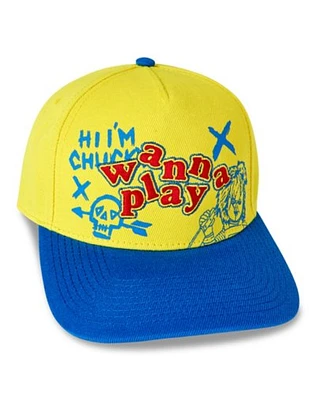 Yellow Wanna Play Snapback Hat - Chucky