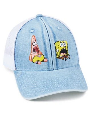 Surprised SpongeBob and Patrick Denim Trucker Hat - SpongeBob SquarePa