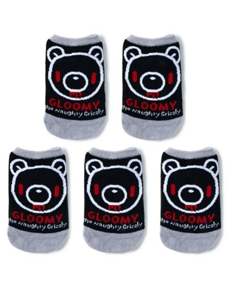 Gloomy Bear No Show Ankle Socks - 5 Pack