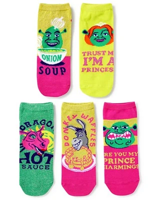 Multi-Pack Shrek No Show Socks - 5 Pack