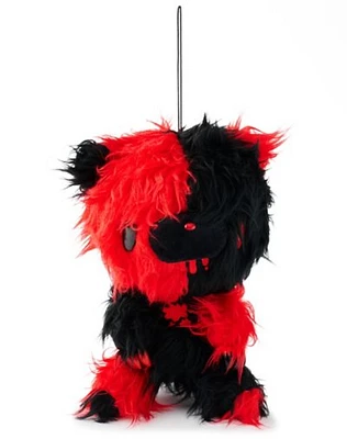 Gloomy Bear Black and Red Long Fur Plush