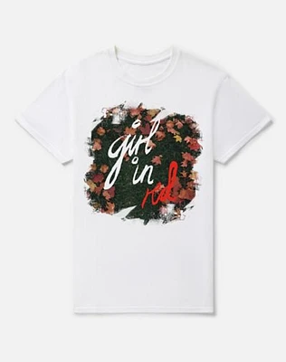 Girl in Red Fallen Leaves T Shirt