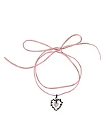 Pink Wraparound Heart Choker Necklace