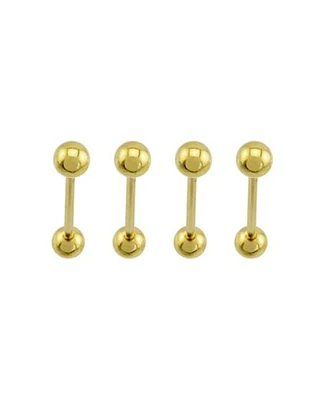 Multi-Pack Goldplated Tongue Barbells 4 Pack - 14 Gauge