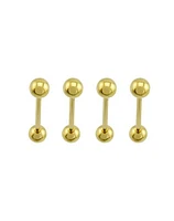 Multi-Pack Goldplated Tongue Barbells 4 Pack - 14 Gauge